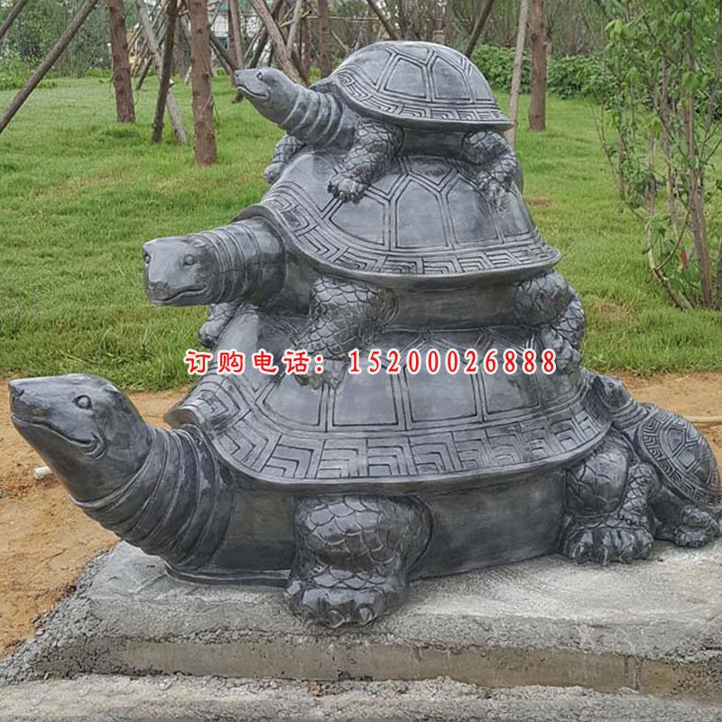 大理石海龟母子   石雕公园动物摆件