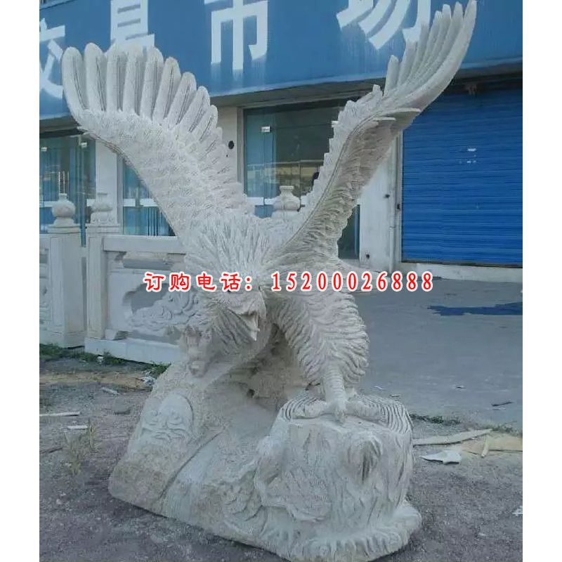 老鹰石雕，大理石雄鹰雕塑