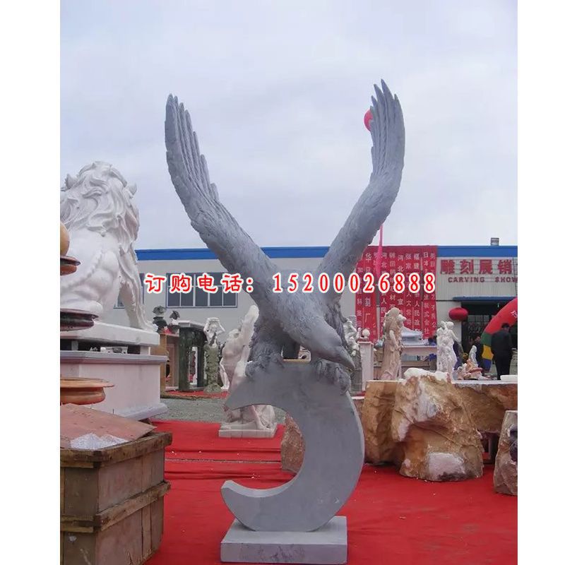 石雕鹰，大理石老鹰雕塑