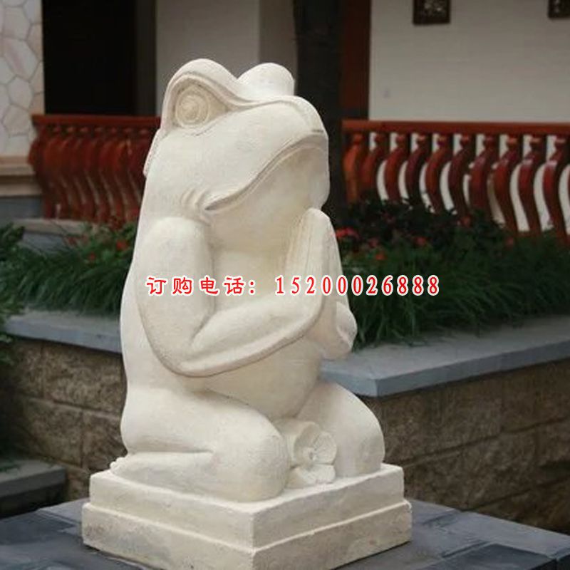 青蛙石雕，公园动物石雕