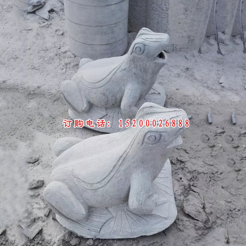 石雕青蛙，大理石青蛙雕塑 