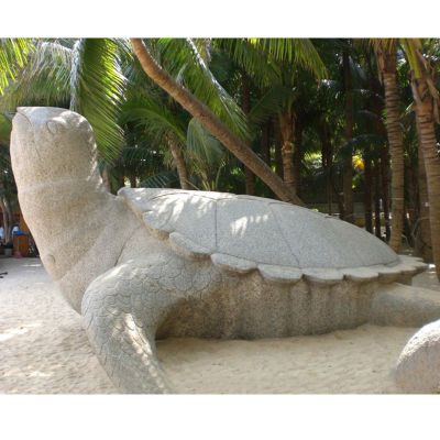 海龟石雕，海边动物石雕