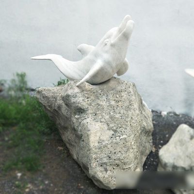 海豚石雕，大理石动物石雕