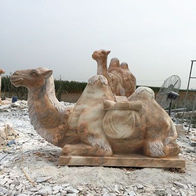 骆驼石雕，晚霞红动物雕塑