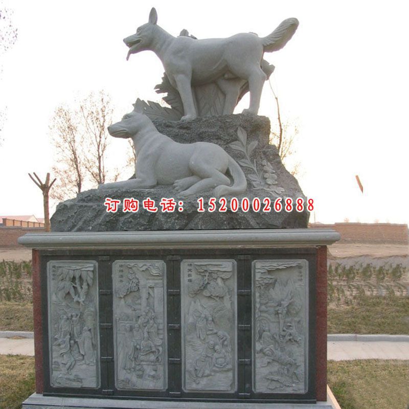 大理石十二生肖，公园动物石雕 