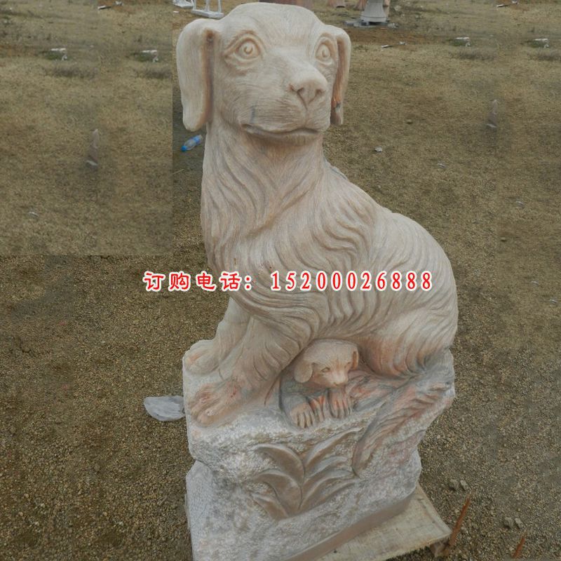十二生肖石雕，晚霞红动物石雕 
