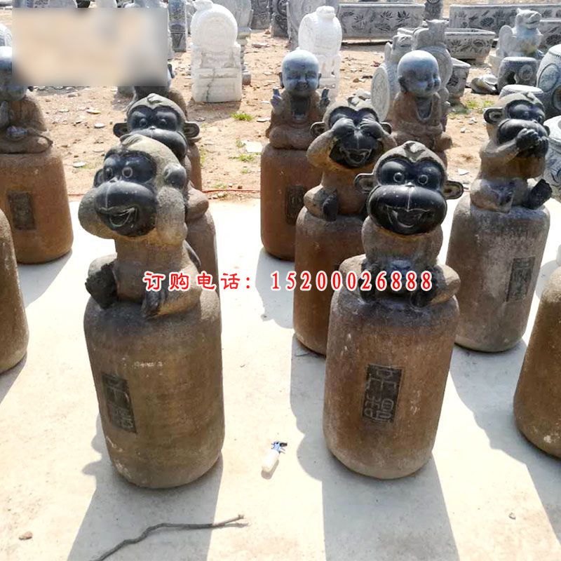 仿古四不猴子石雕，公园动物石雕仿古四不猴子石雕，公园动物石雕