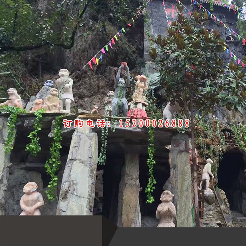 猴子石雕 景区动物石雕 (2)