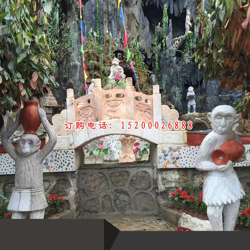 猴子石雕 景区动物石雕