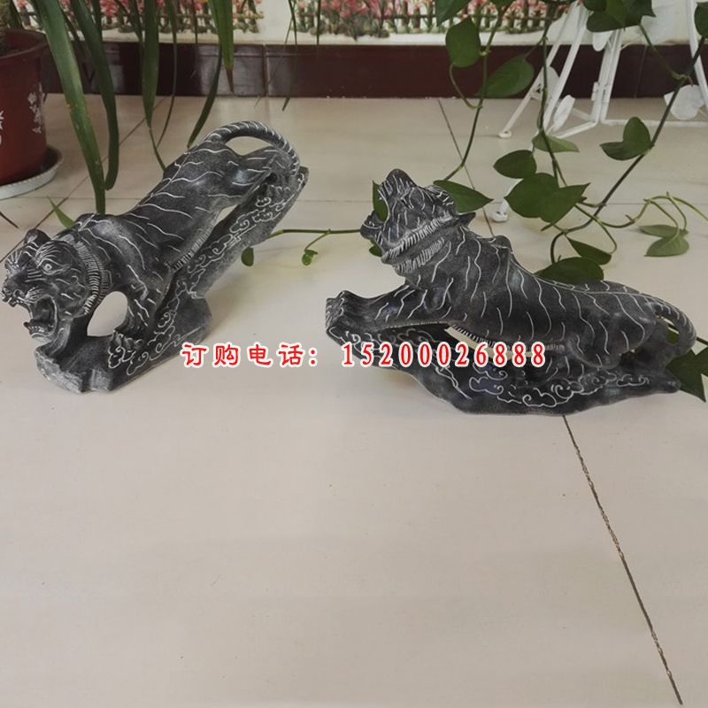 老虎石雕，青石老虎雕塑 (4)