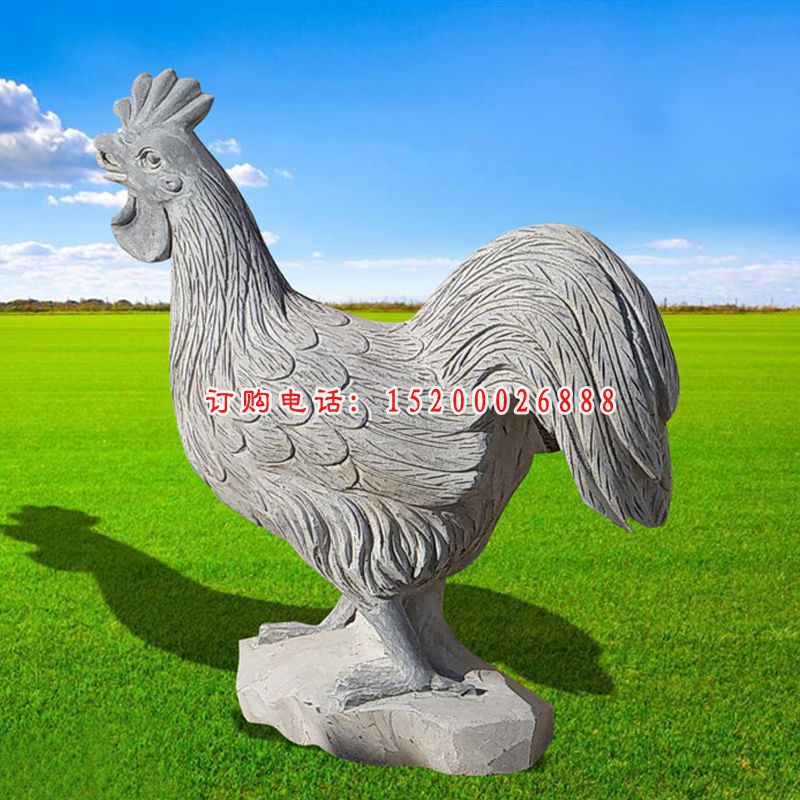 大理石公鸡，动物石雕