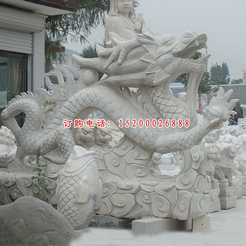 石雕龙，汉白玉龙雕塑