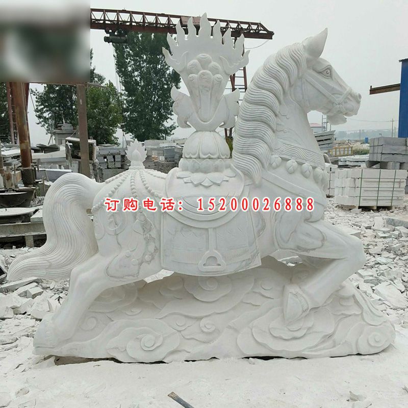 大理石飞马托运  石雕广场动物雕塑