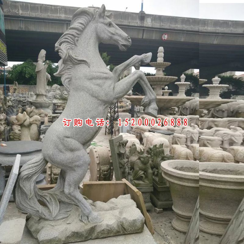 石雕马，大理石马雕塑 (2)