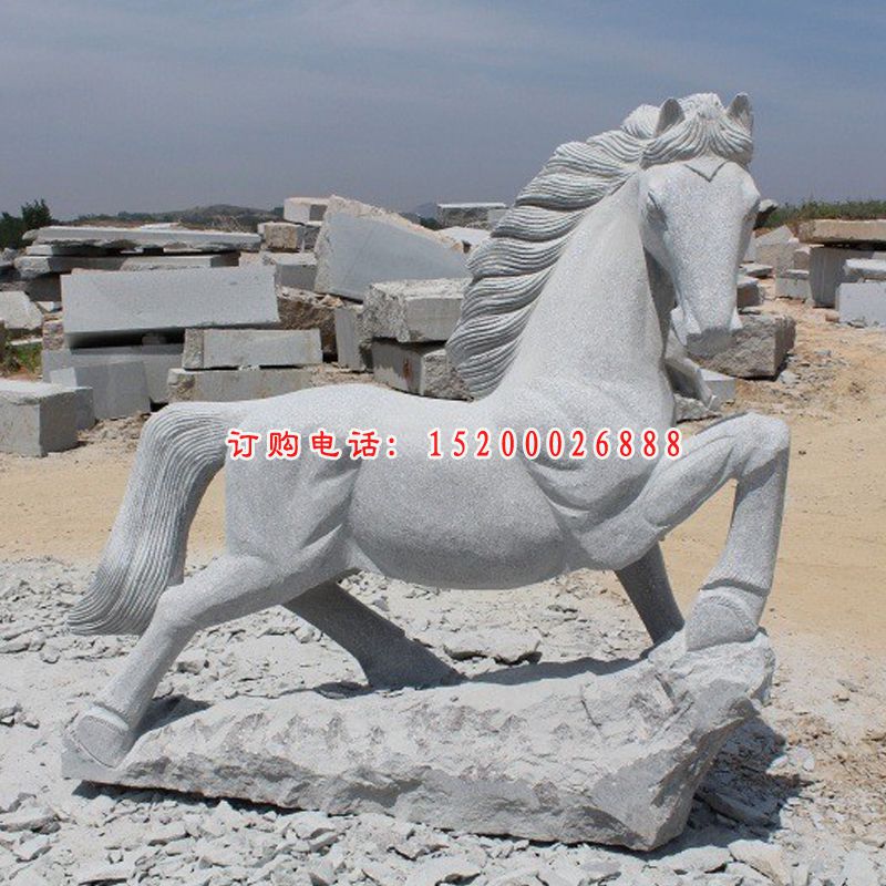 小马石雕，公园动物雕塑