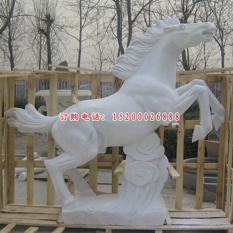 汉白玉石雕马，广场石马雕塑 (1)