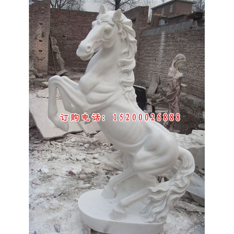 马石雕，汉白玉骏马雕塑