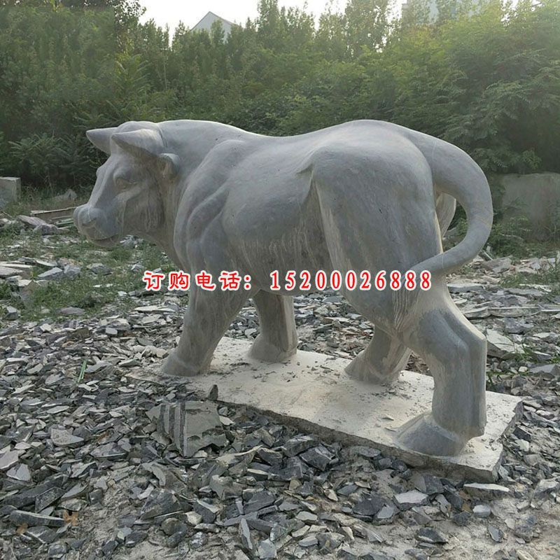 青石水牛  石雕公园动物雕塑