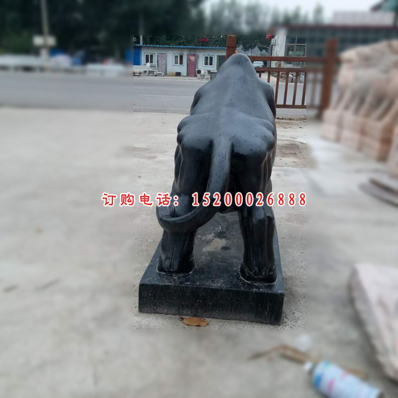 开荒牛石雕，黑色石雕牛 (1)