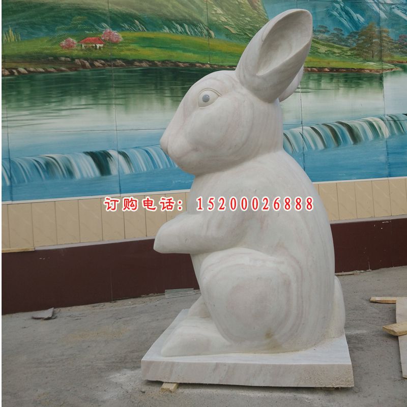 石雕兔子，公园景观雕塑