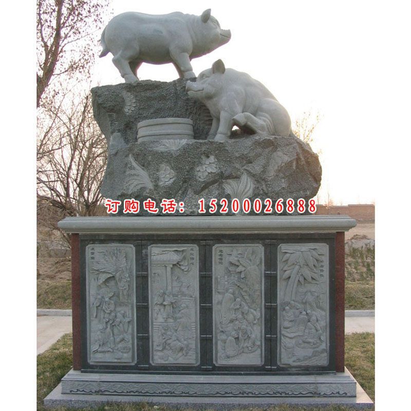 大理石十二生肖，公园动物石雕 (11)