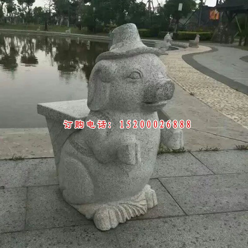 十二生肖石雕，动物石雕 (12)