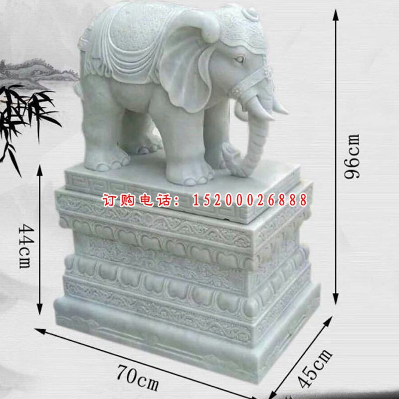 公园动物石雕，大理石大象雕塑 (5)