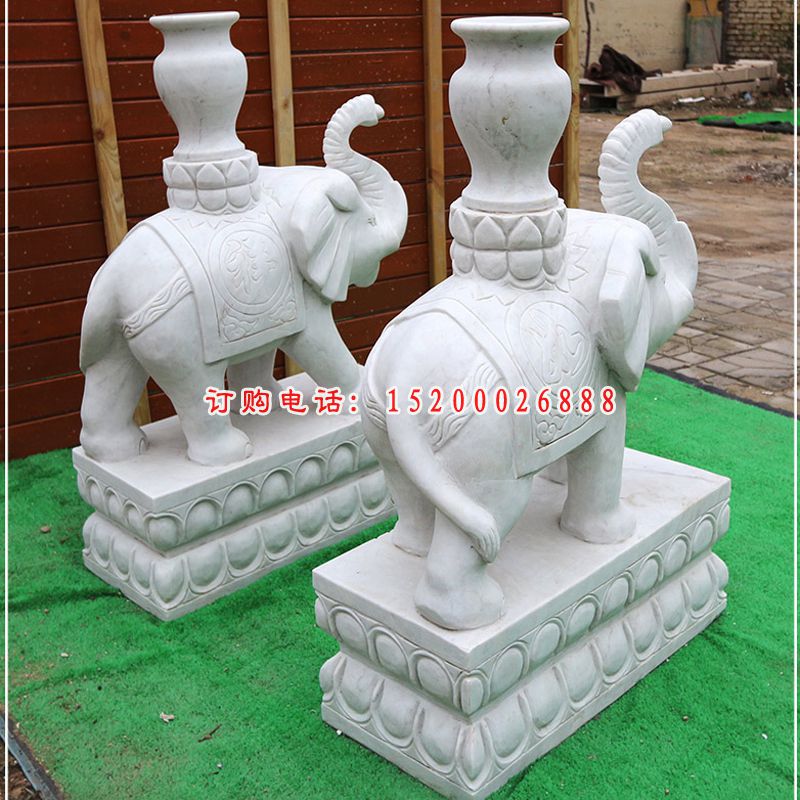汉白玉大象，招财大象 (1)
