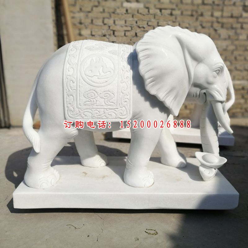 汉白玉吉祥象，石雕大象 (2)
