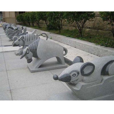 公园动物雕塑 石雕十二生肖