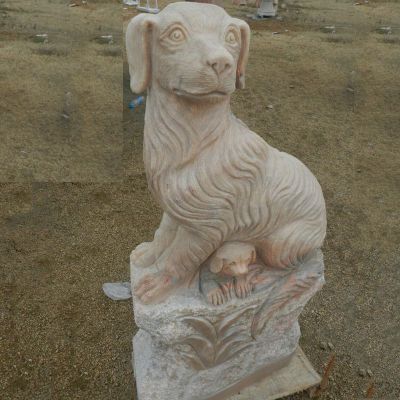 晚霞红狗雕塑 十二生肖动物石雕