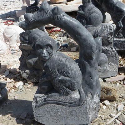 公园十二生肖猴子石雕 青石动物雕塑