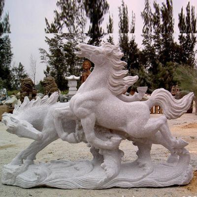 大理石奔马雕塑 公园动物石雕