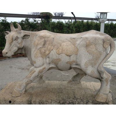 奶牛石雕，大理石奶牛雕塑