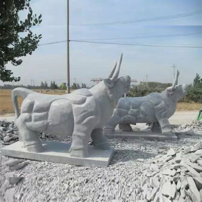 石雕牛，大理石牛雕塑，广场牛石雕