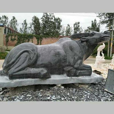 青石水牛   石雕公园动物雕塑