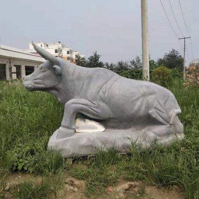 青石水牛  石雕广场动物雕塑