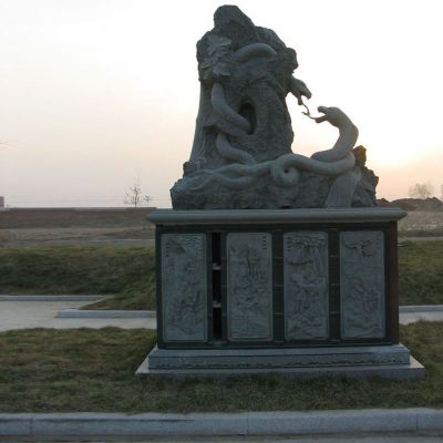 大理石十二生肖雕塑，公园生肖石雕 
