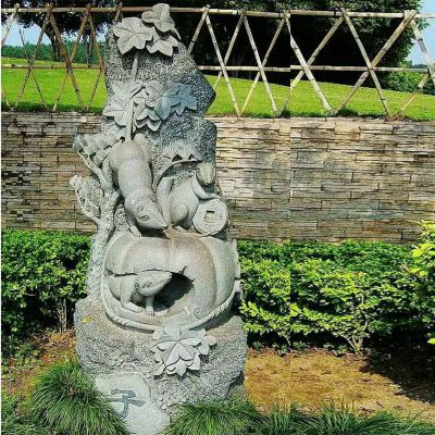 石雕老鼠，公园景观雕塑