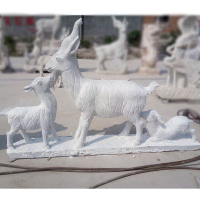 大理石山羊   石雕广场动物雕塑
