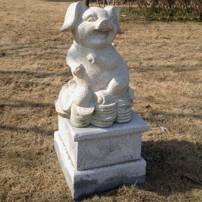 大理石小猪  石雕广场动物雕塑