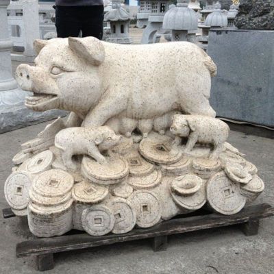 石雕猪，招财猪石雕