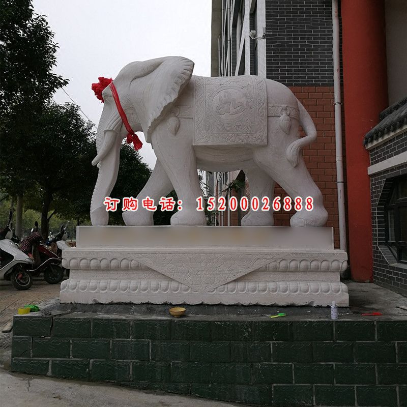 企业门口大象石雕，招财大象石雕