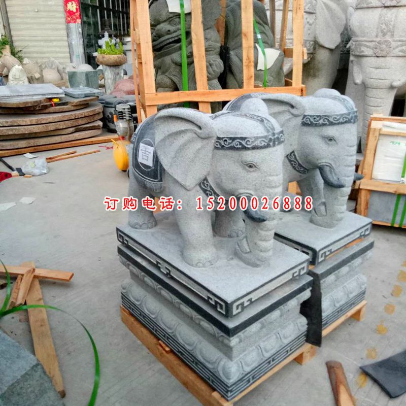 企业门口吉祥如意象 大理石镇宅招财大象