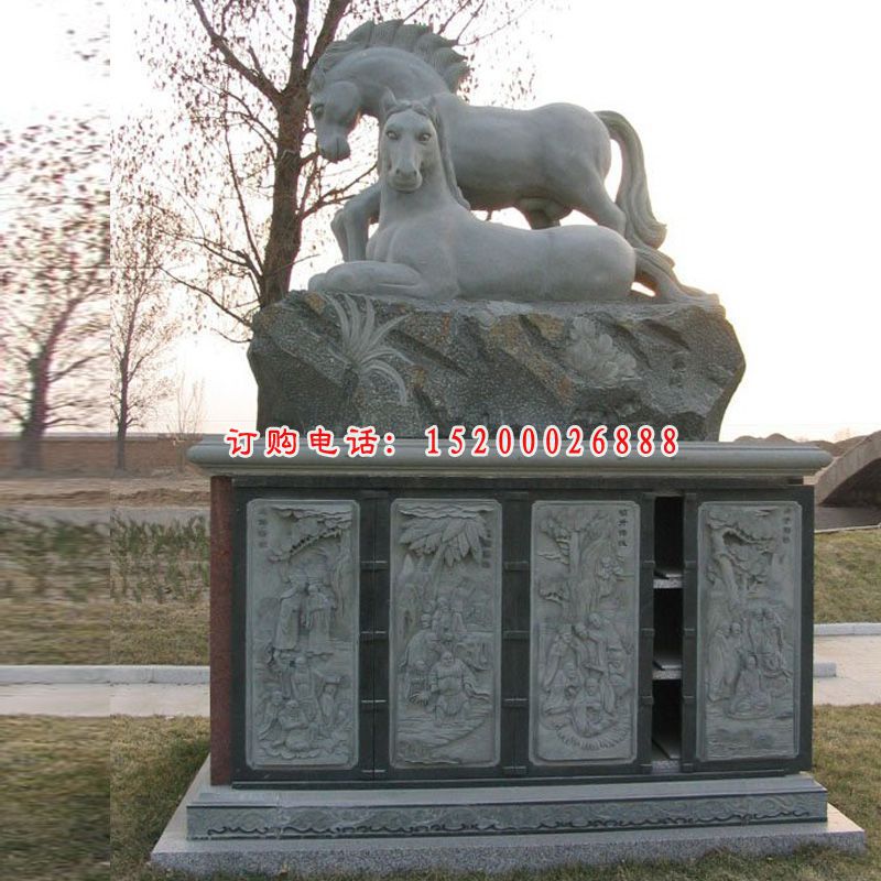 石雕马，公园大理石马雕塑，十二生肖石雕