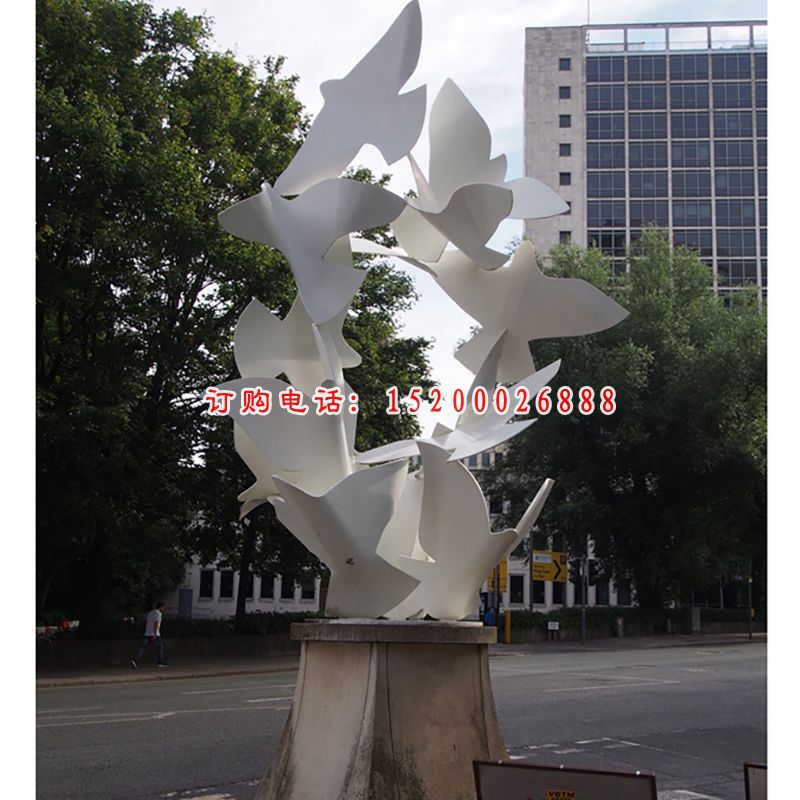 不锈钢飞鸽 企业景观雕塑