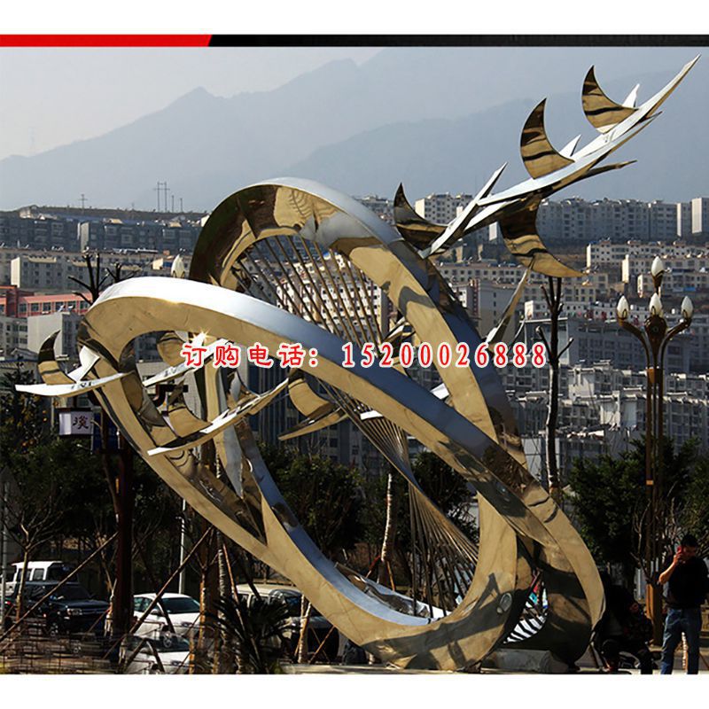 不锈钢飞鸽   广场景观雕塑2