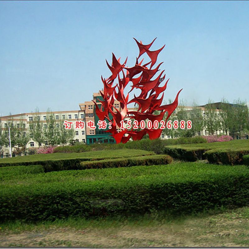 不锈钢飞翔雕塑，抽象大雁雕塑