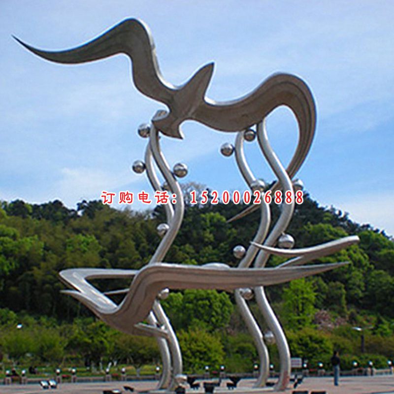 不锈钢休闲躺椅  广场景观雕塑 (1)