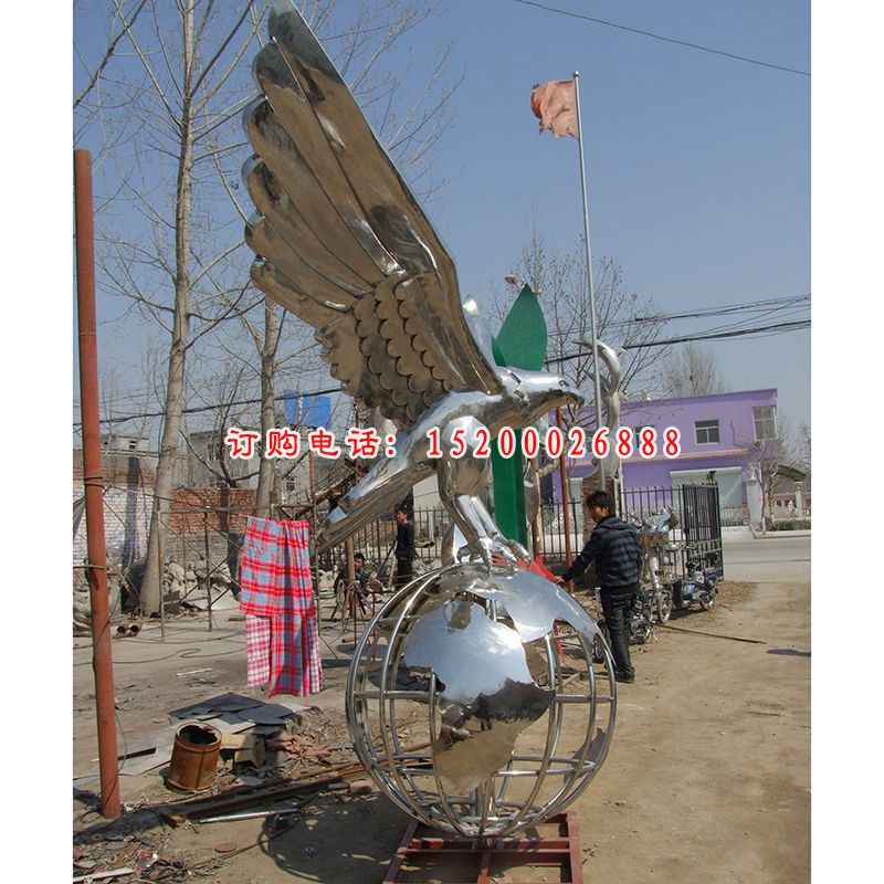 不锈钢老鹰雕塑，不锈钢鹰雕塑 (2)